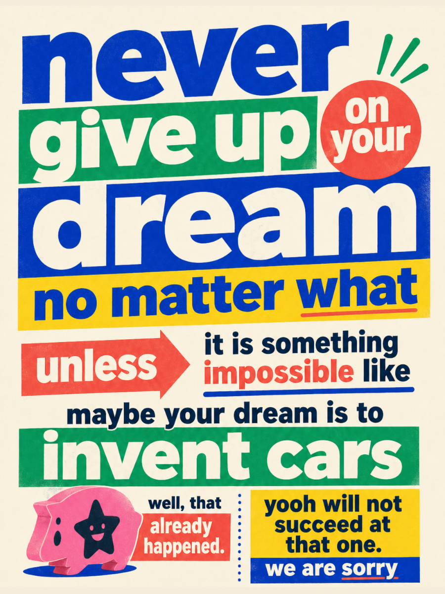 never give up on your dream card