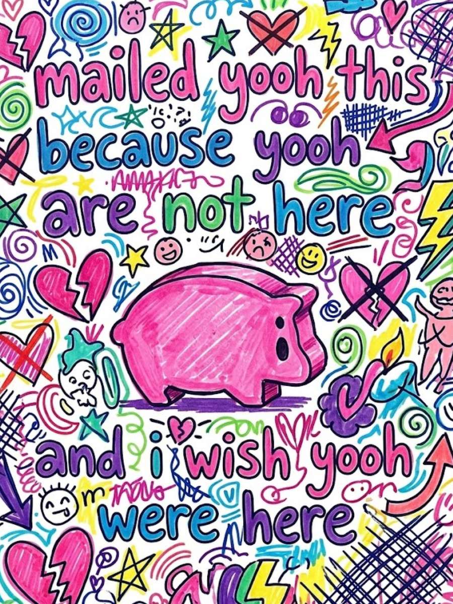 mailed yooh this because yooh are not here and i wish yooh were here card