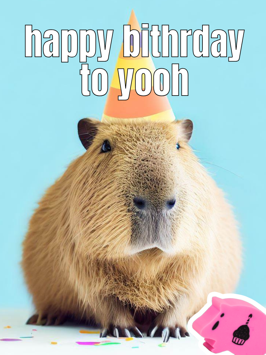 happy bithrday capybara card