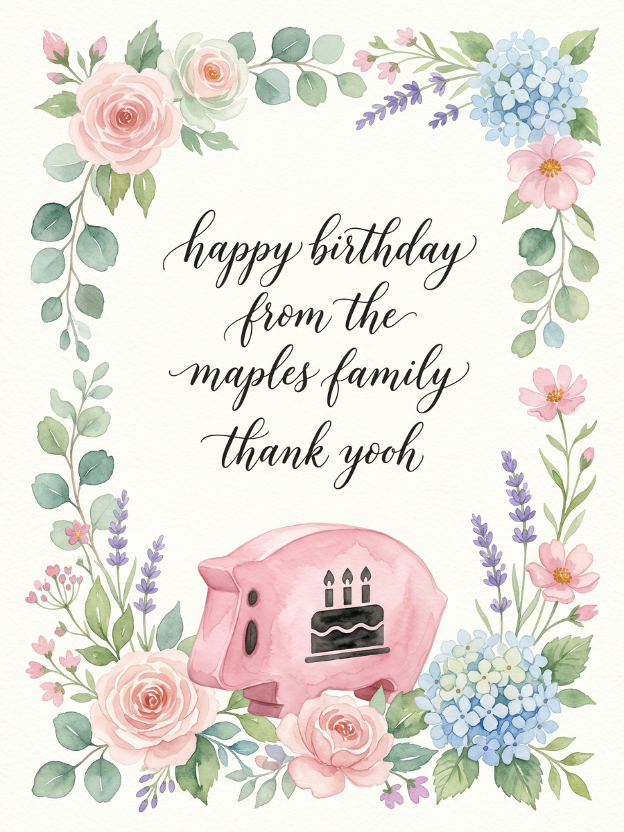 happy birthday from the maples family card