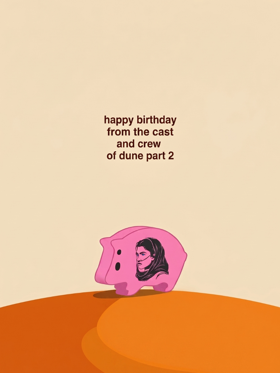 happy birthday from the cast and crew of dune part 2 card