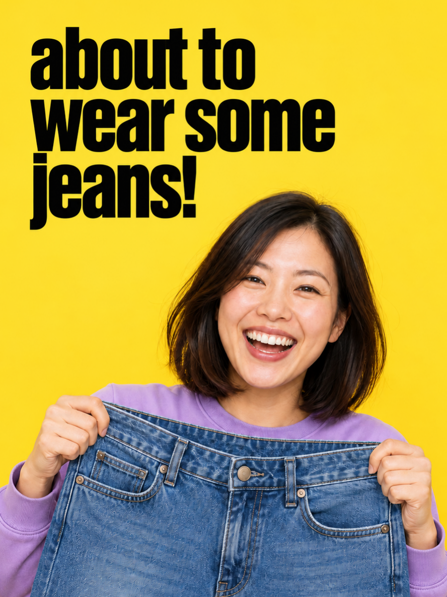 about to wear some jeans card