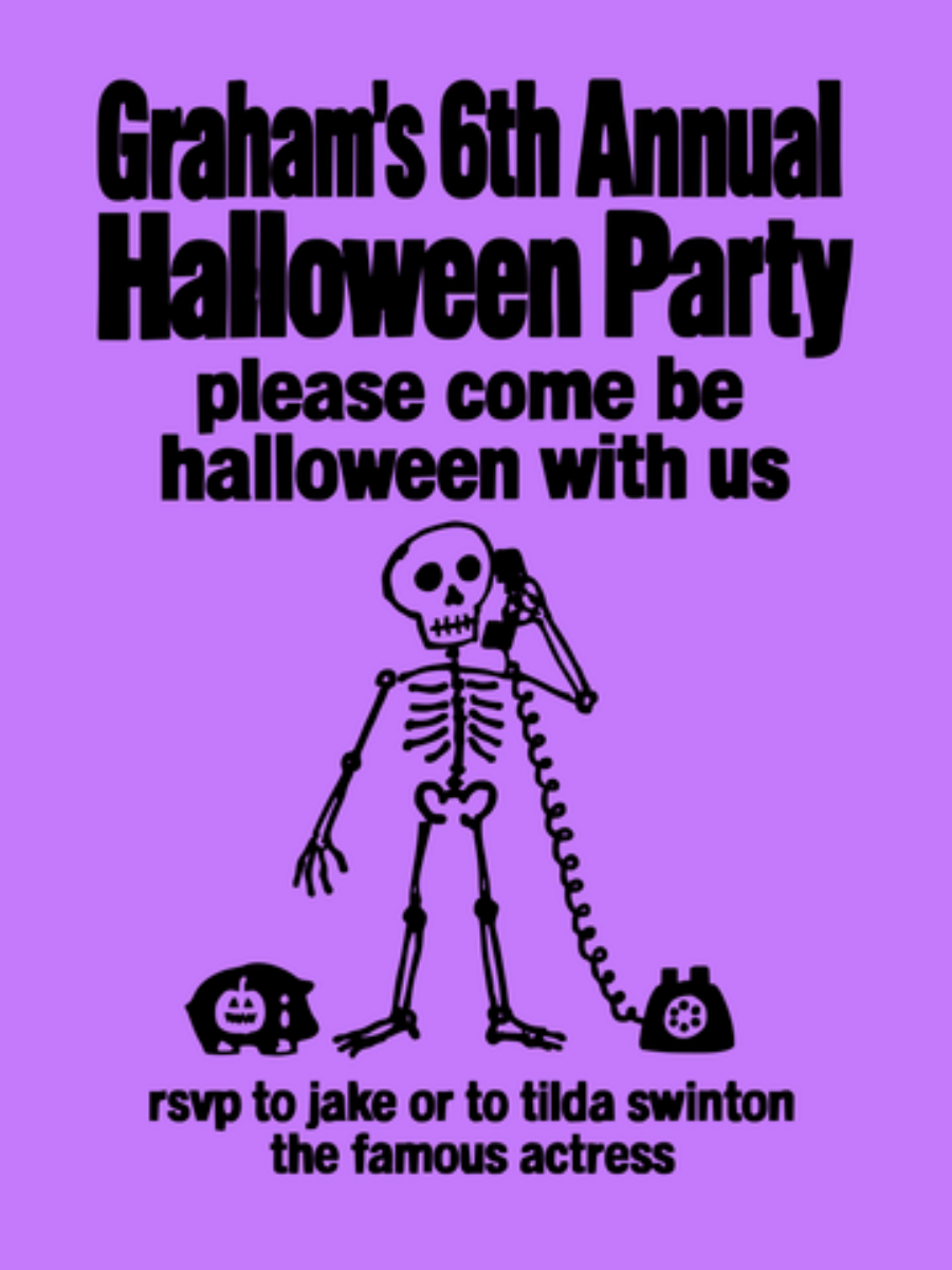 graham's 6th annual halloween party card